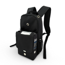 Lightweight Inogen One G5 backpack with storage for extra batteries, water bottle, charging cords with front access to charging, grommets for ventilation - O2TOTES