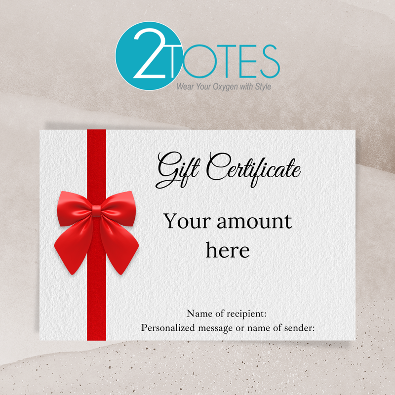 O2totes Gift Cards-Electronically sent to your email s you can print & give