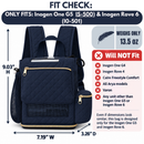 Lightweight Inogen Rove 6 Backpack by o2totes/Navy Quilted Fabric, breathable mesh panels, padded straps, zippered bottom