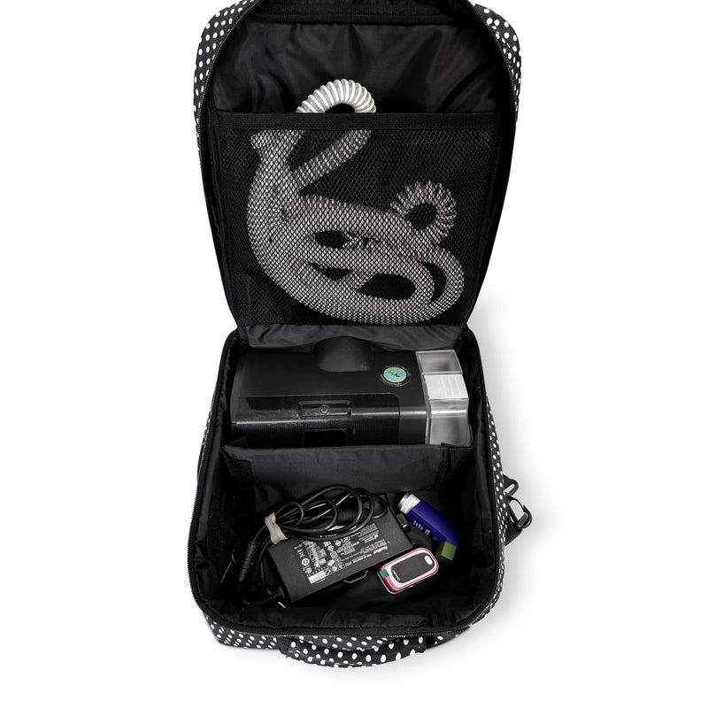 Cpap Travel Bag for Resmed Airsense, Airsense 10, 11, & more! (Polka Dot) - O2TOTES