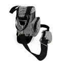 Houndstooth portable oxygen concentrator bag with padded shoulder strap and zippered pockets