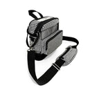 Houndstooth portable oxygen concentrator carry bag with adjustable strap and front pocket