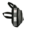 Houndstooth portable oxygen concentrator carry bag with shoulder strap and clear control window