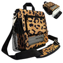 o2totes Inogen Rove 6 carry bag with pockets, leopard print design, mesh panels, pockets for accessories - O2TOTES