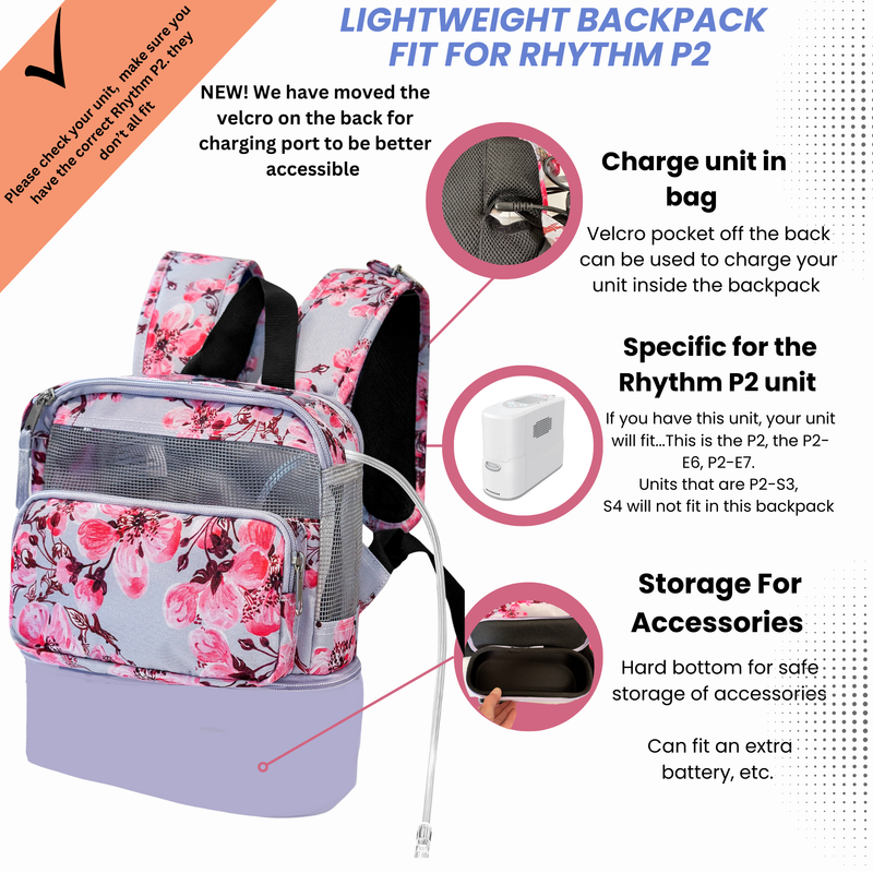 Rhythm Healthcare p2 Backpack Lightweight and room for P2 accessories - O2TOTES