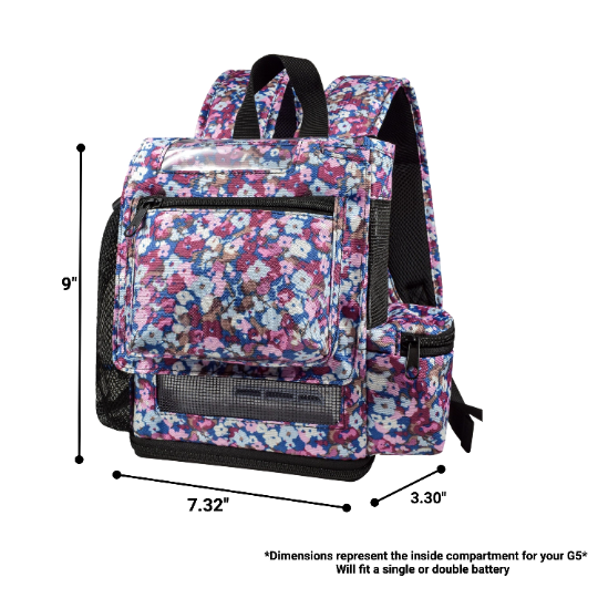 Inogen One G5 Lightweight Backpack w/Pockets - Floral - O2TOTES