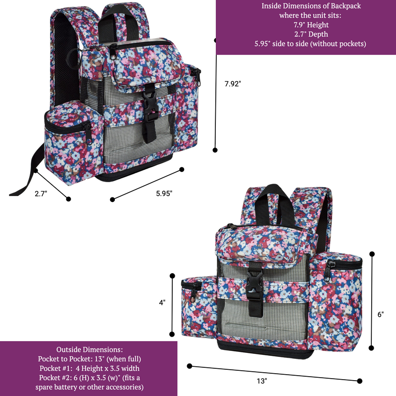 OxyGo Fit Backpack w/Pockets - Floral - O2TOTES